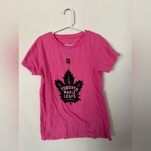 NHL Toronto Maple Leafs Kids Pink T-Shirt Matthews Size Large